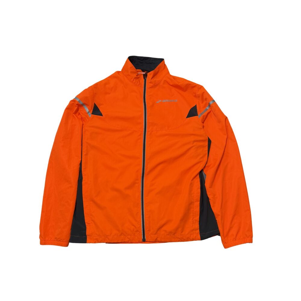 Brooks Shelter Technology Neon Orange Reflective Running Jacket Size L